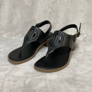 Tommy Hilfiger Olaya Low Heeled Black Sandals - Womens Sz 9.5